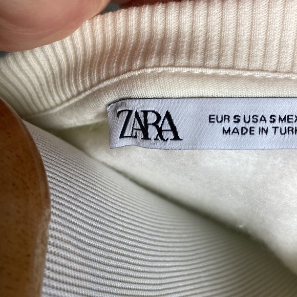 ZARA FLORAL EMBROIDERED Floral SWEATSHIRT Sz S Bloggers Favorite Winter Feminine - Picture 12 of 16